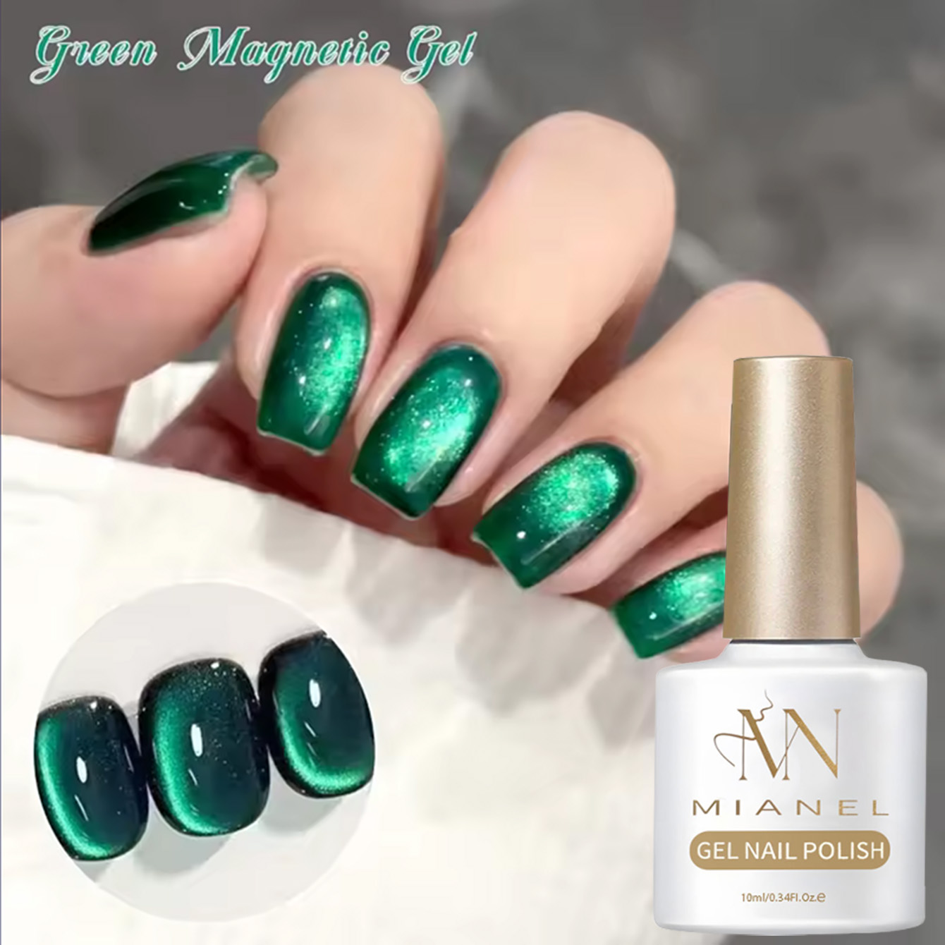 Nail Art Emerald Green - MAINEL 10ML 1Pcs High Saturation Emerald