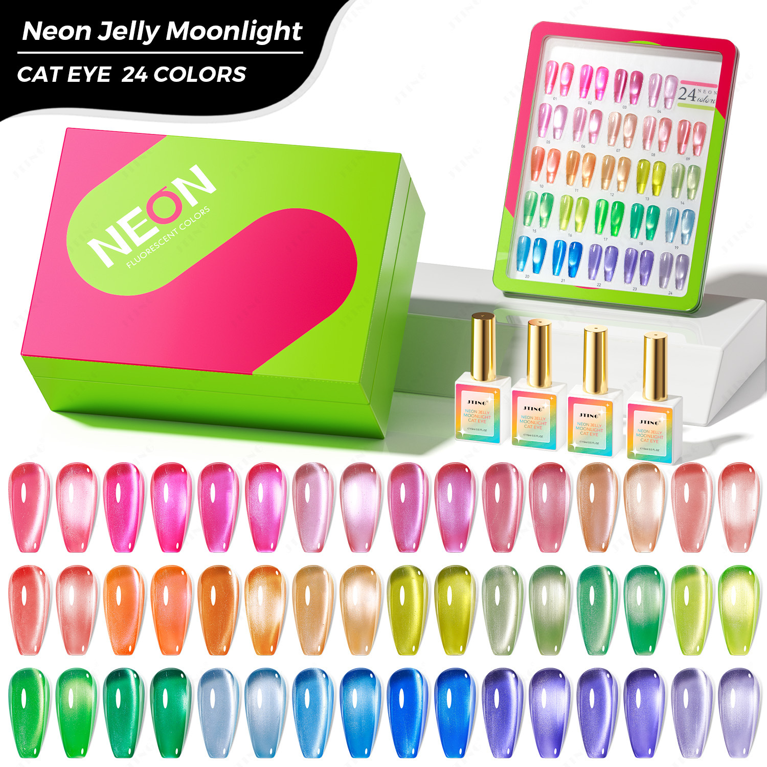 24 Colors 3D Magnetic Fluoresc – обзор и цена Nail Art Emerald Green