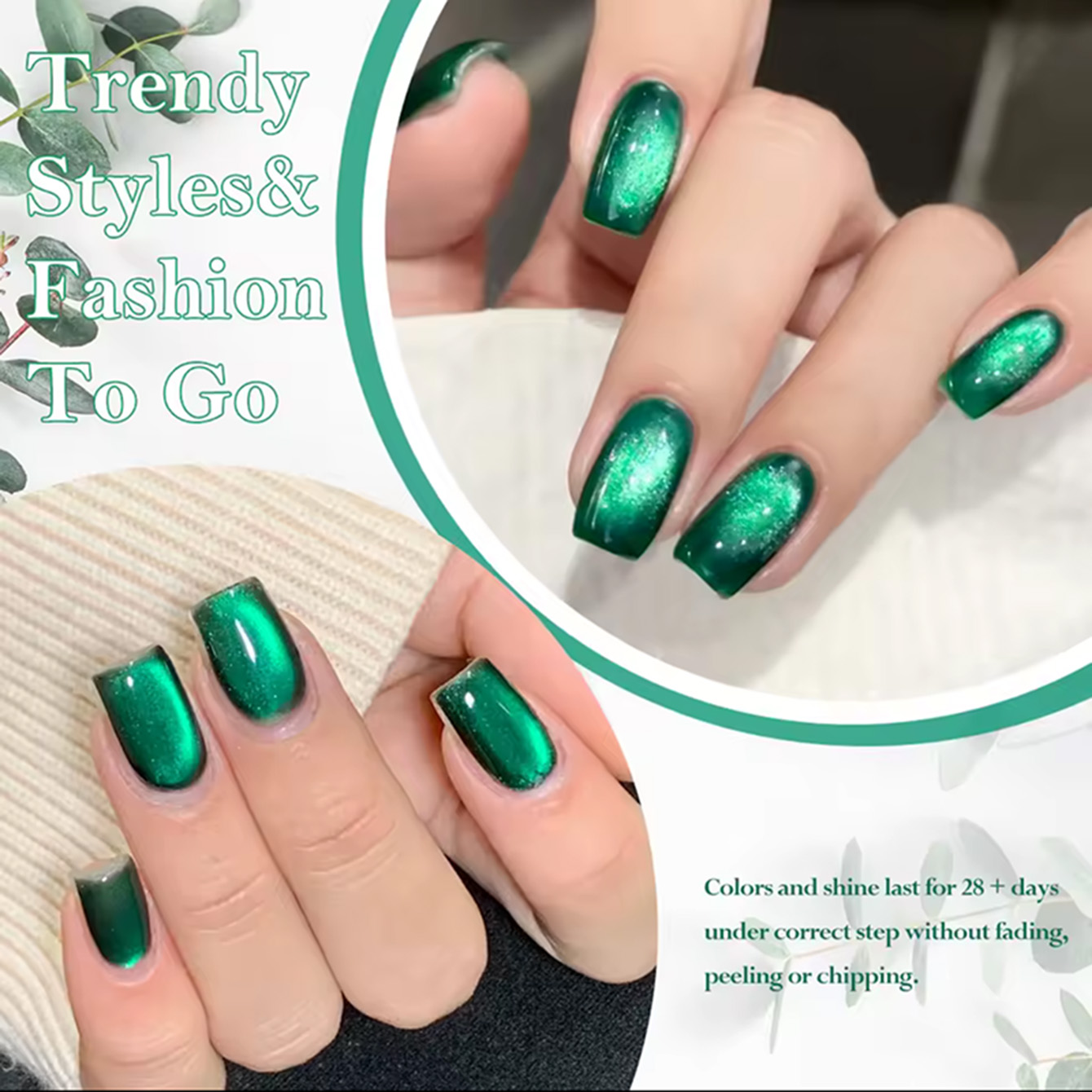 MIANEL 10ML Emerald Cat Eye Ge – обзор и цена Nail Art Emerald Green