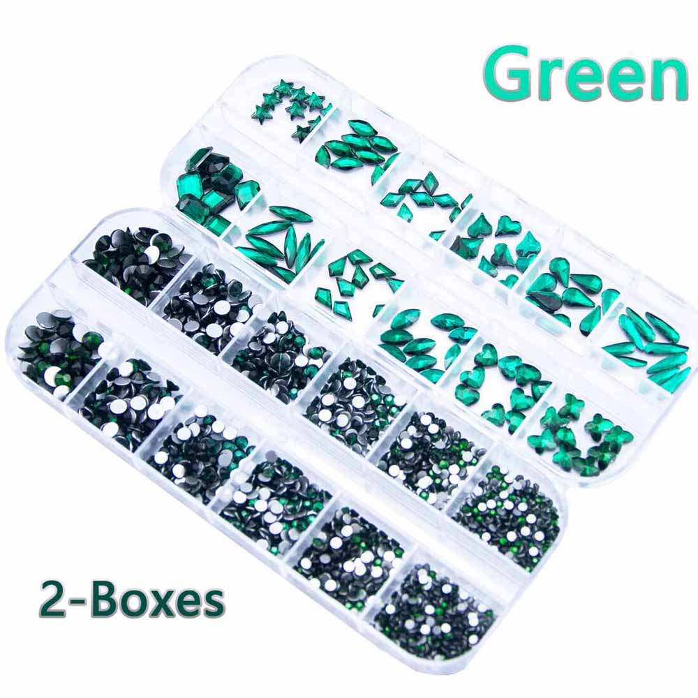 2Boxes Emerald Green Nail Rhin – обзор и цена Nail Art Emerald Green