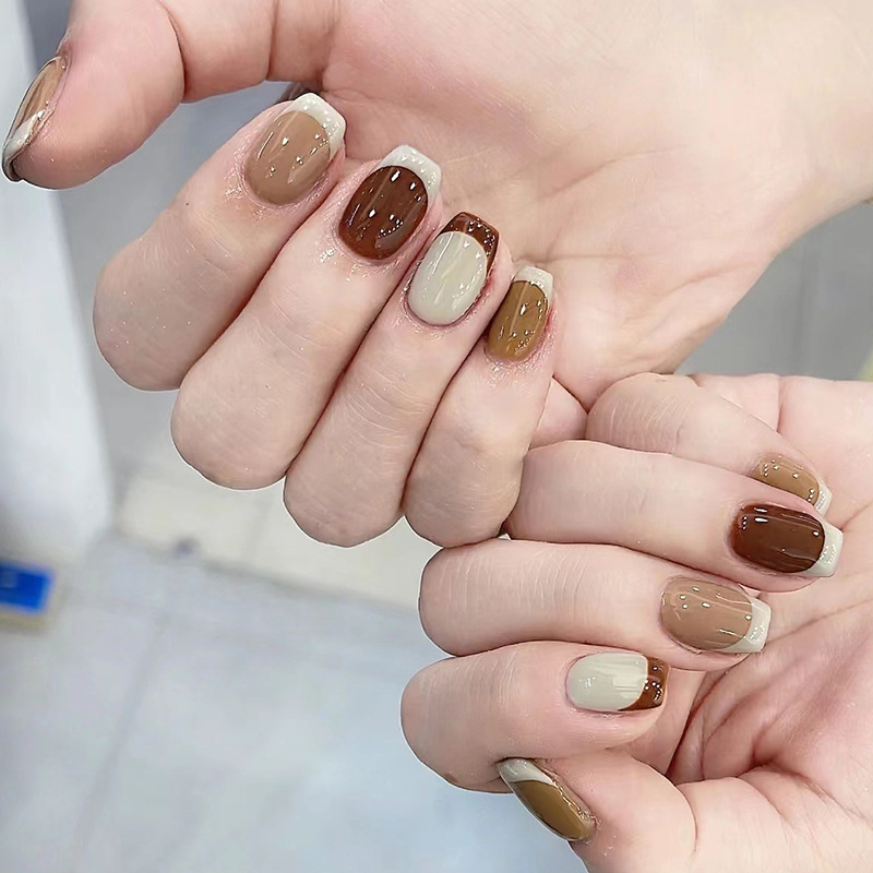 24Pcs Caramel Brown Ombre Glit – обзор и цена Nail Art Ombre