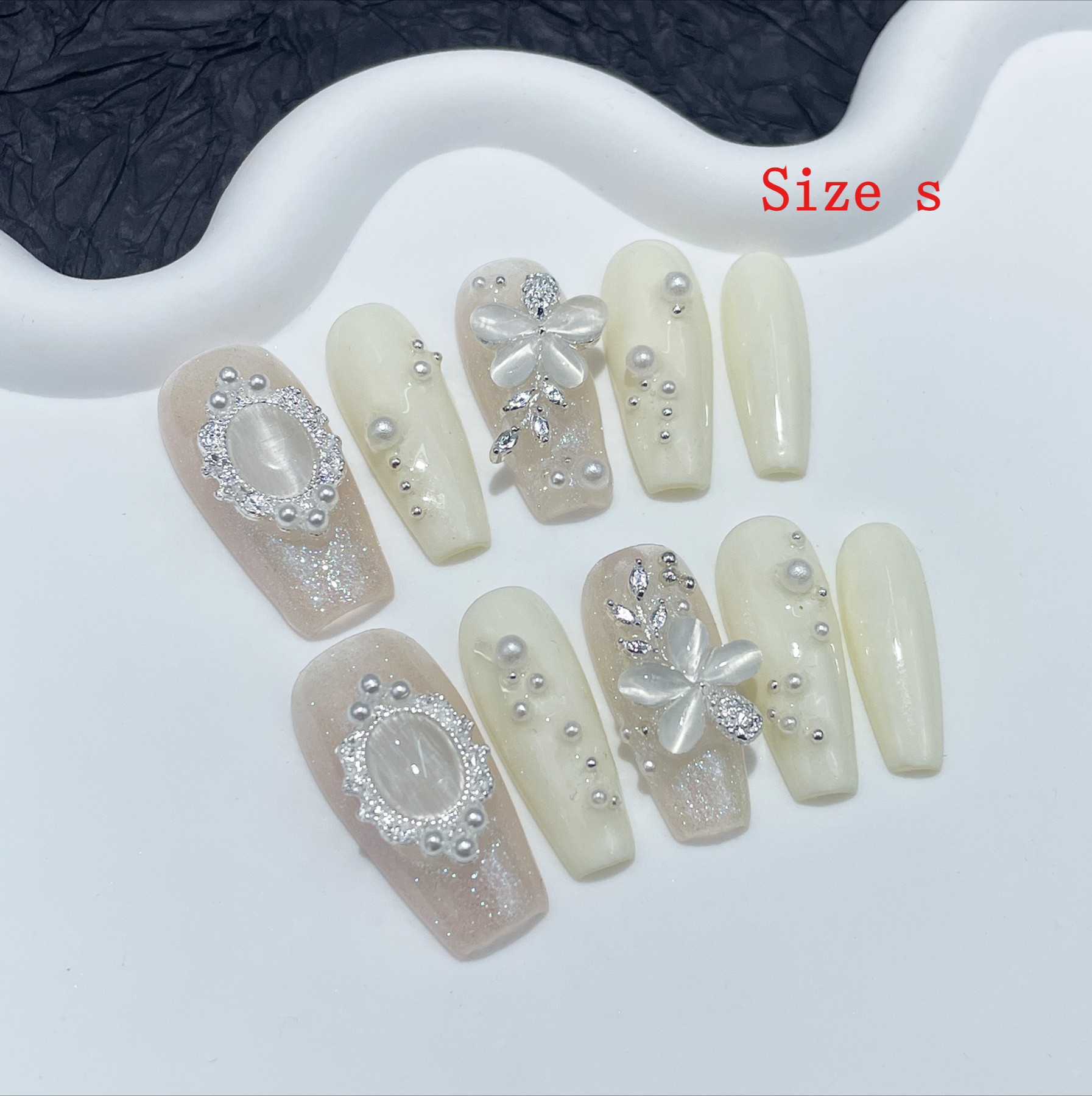 Size S 10pcs Cat Eye Fake Nail – обзор и цена Nail Art Eye Cat