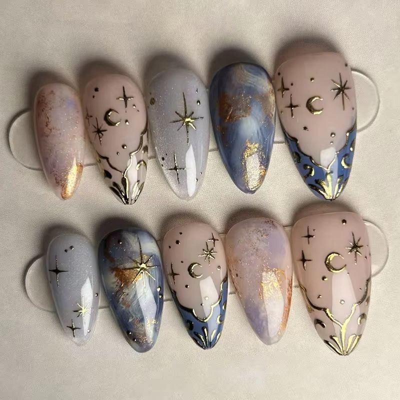 24Pcs Short Almond Nails Set F – обзор и цена Nail Art Ombre
