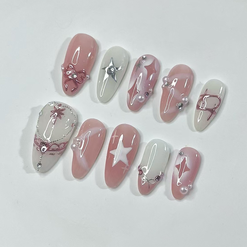 24Pcs Short Almond Nails Set F – обзор и цена Nail Art Ombre