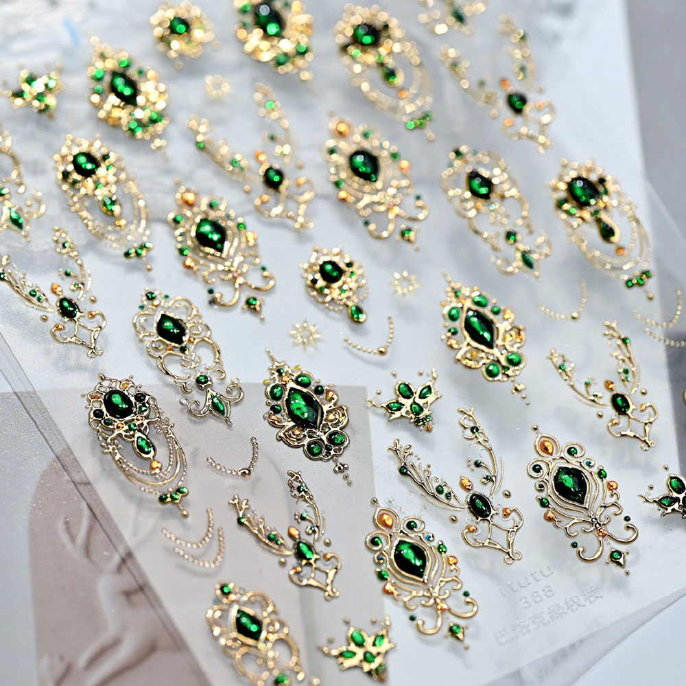 5D Embossed Emerald Gemstones  – обзор и цена Nail Art Emerald Green