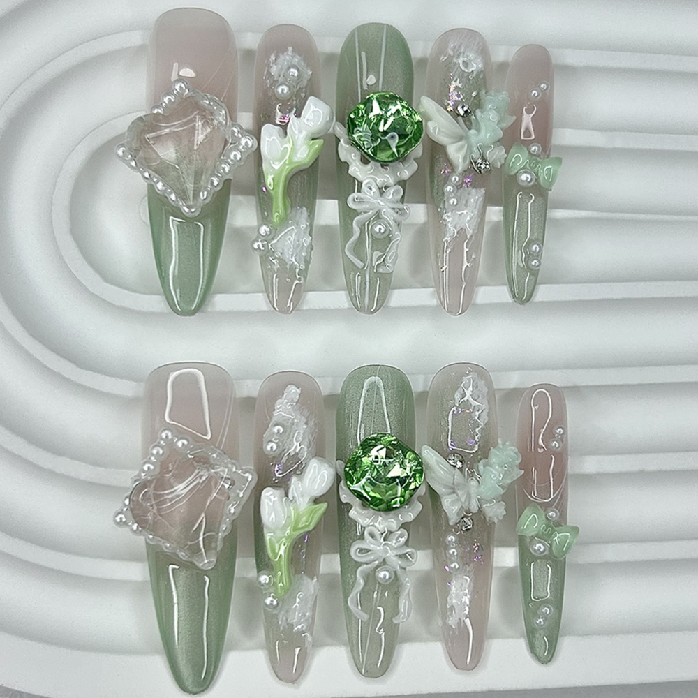 Elegant Retro Emerald Green Fr – обзор и цена Nail Art Emerald Green