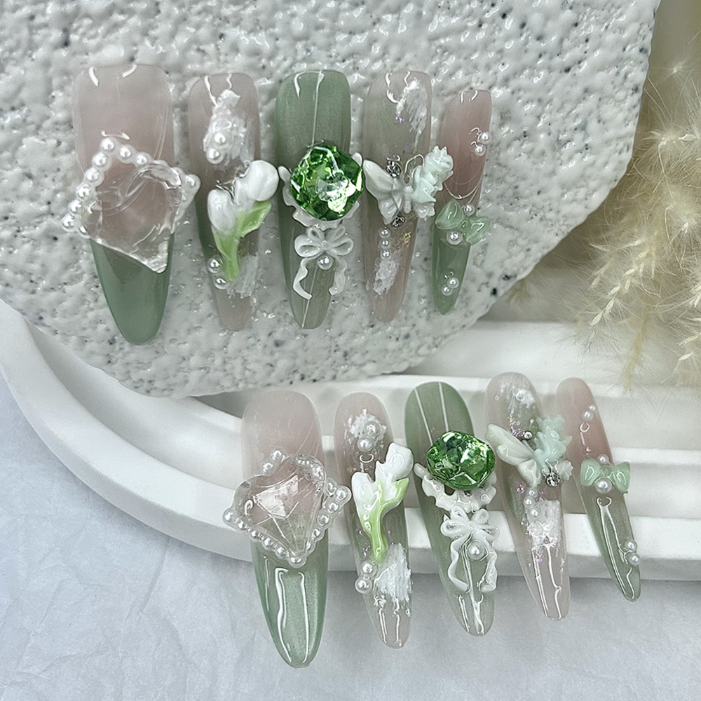 Elegant Retro Emerald Green Fr – обзор и цена Nail Art Emerald Green