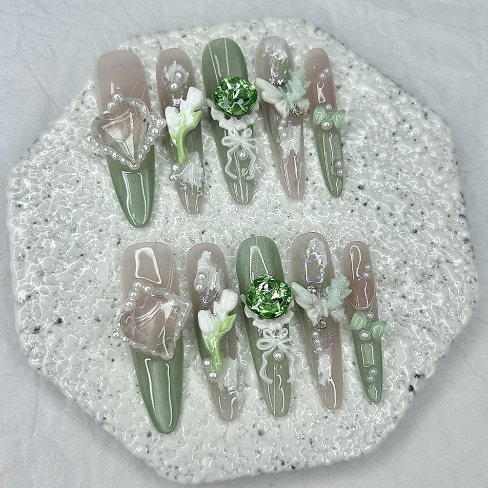 Elegant Retro Emerald Green Fr – обзор и цена Nail Art Emerald Green