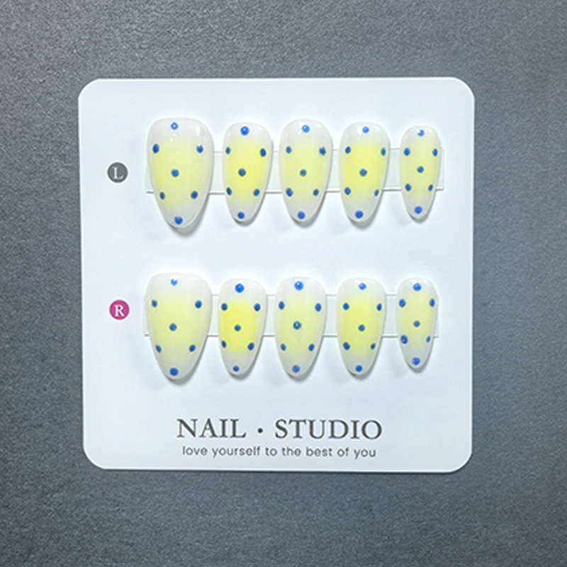 10pcs Almond Gradient Polka Do – обзор и цена Nail Art Eye Cat