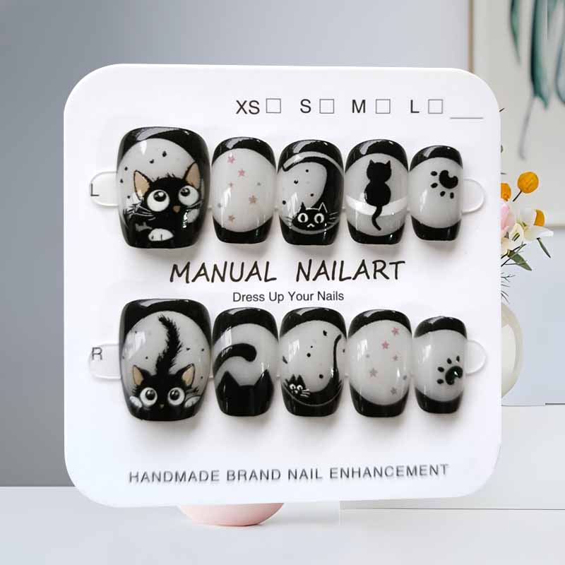 10Pcs Cute Cartoon Black Cat B – обзор и цена Nail Art Eye Cat