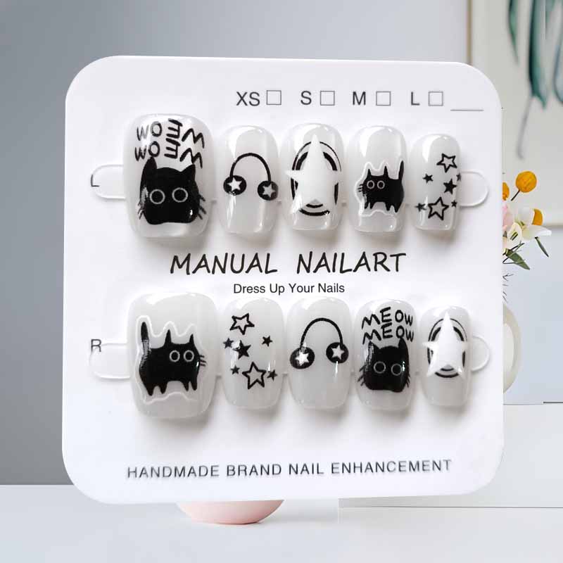 10Pcs Cute Cartoon Black Cat B – обзор и цена Nail Art Eye Cat