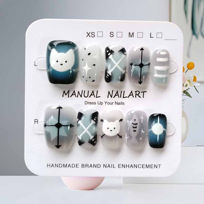 10Pcs Cute Cartoon Black Cat B – обзор и цена Nail Art Eye Cat