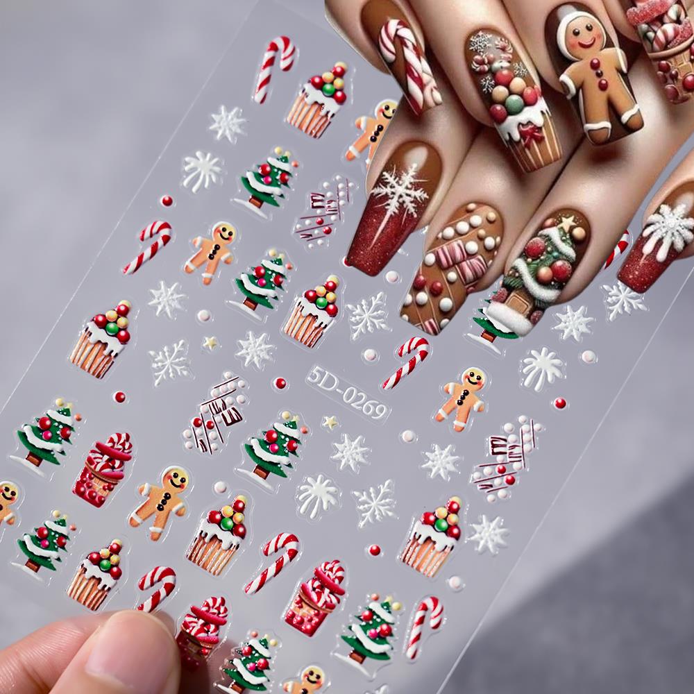 1pc Christmas 5D Gingerbread M – обзор и цена Nail Art For Men
