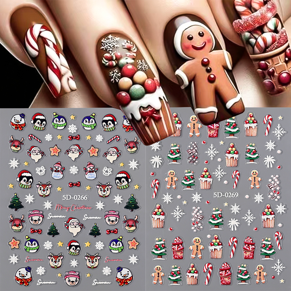 1pc Christmas 5D Gingerbread M – обзор и цена Nail Art For Men