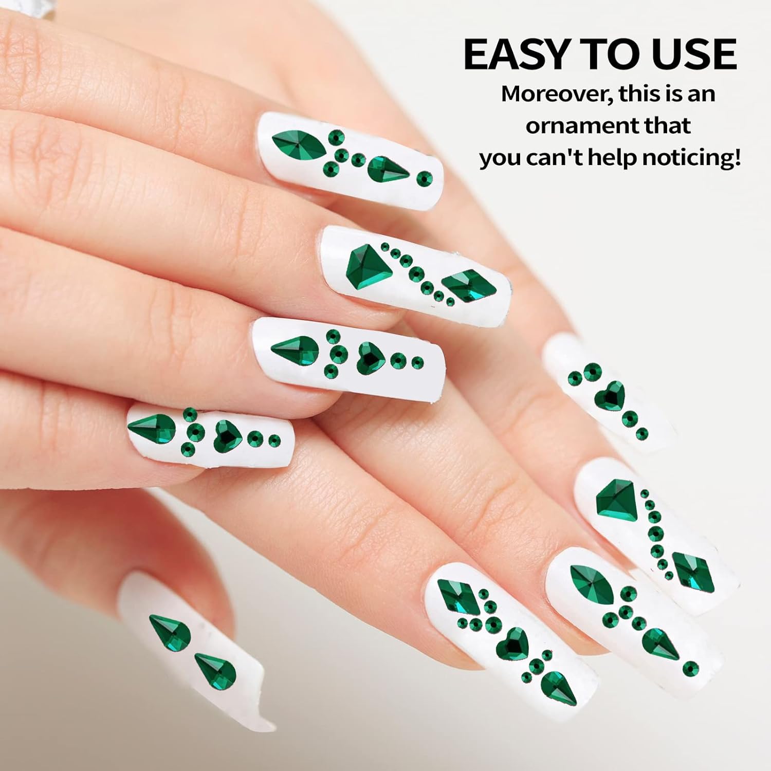 12 Grids Emerald Flatback Nail – обзор и цена Nail Art Emerald Green