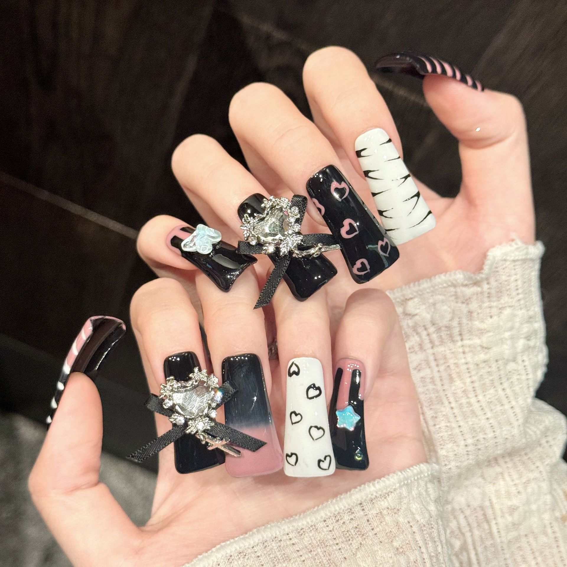 10pcs Pure Hand Pressed Long D – обзор и цена Nail Art Love