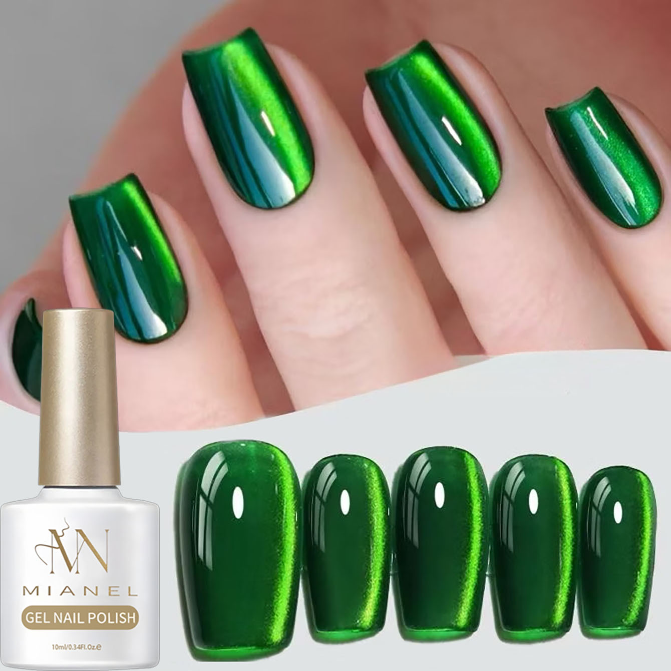 MIANEL 10ML Green Nail Polish  – обзор и цена Nail Art Emerald Green