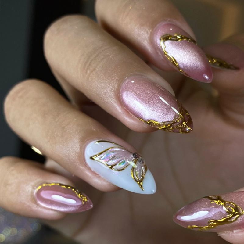 Cat Eye Almond False Nails Gol – обзор и цена Nail Art Cat Eye Simple