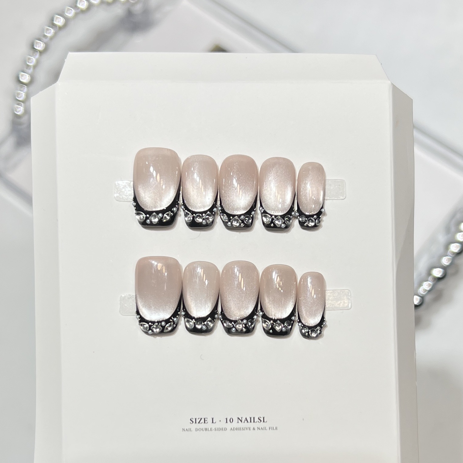 10pcs Black Cat Eyes Press on  – обзор и цена Nail Art Eye Cat