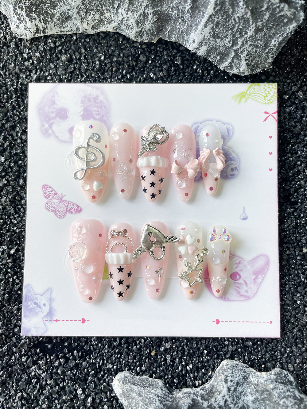 10Pcs Handmade Pink Sweet Long – обзор и цена Nail Art Love