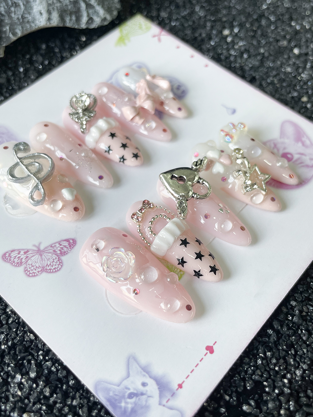 10Pcs Handmade Pink Sweet Long – обзор и цена Nail Art Love