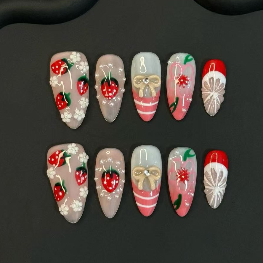 10Pcs Summer Lovely  Red Straw – обзор и цена Nail Art Love