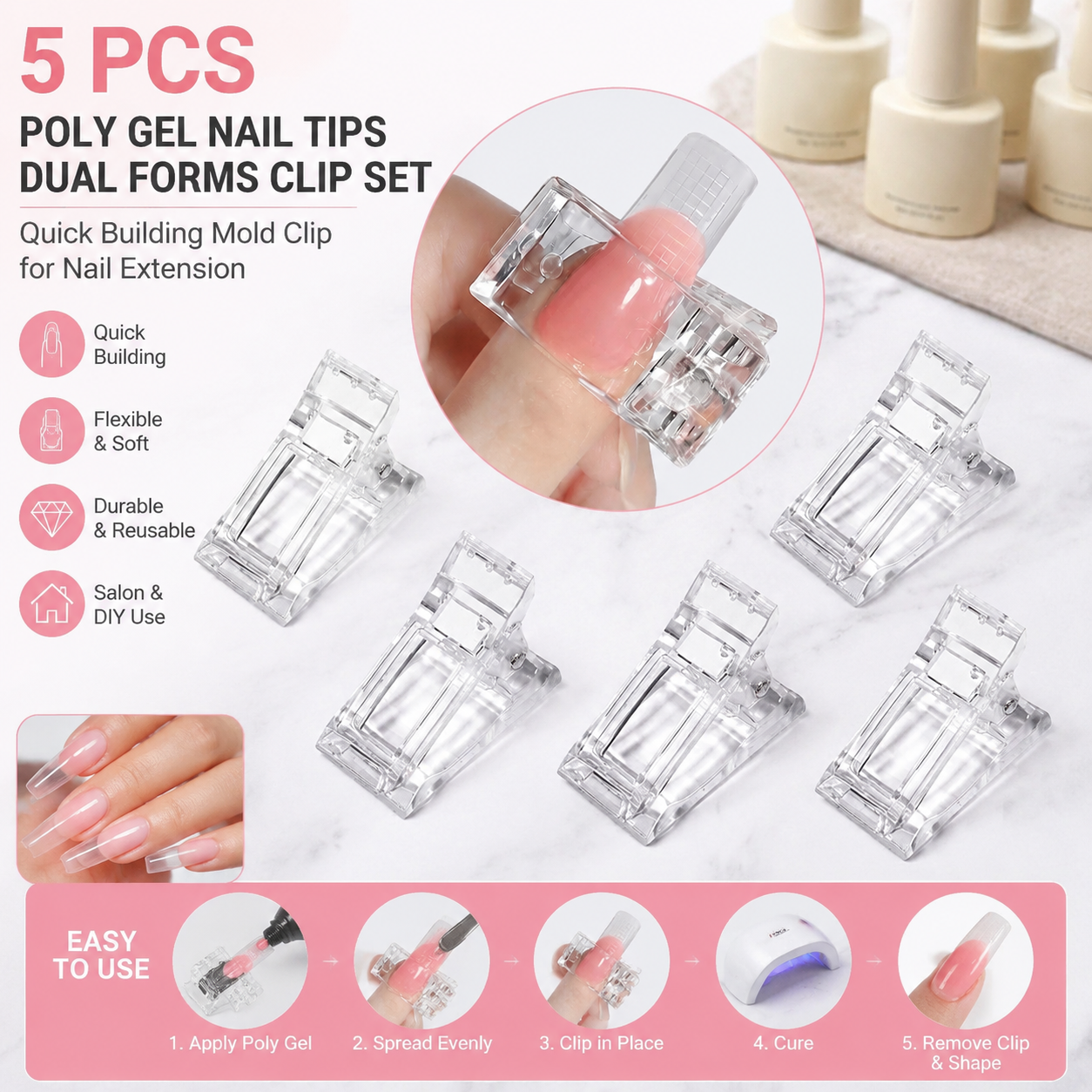 5 Pcs Flexible Soft Poly Gel N – обзор и цена Nail Art Ombre