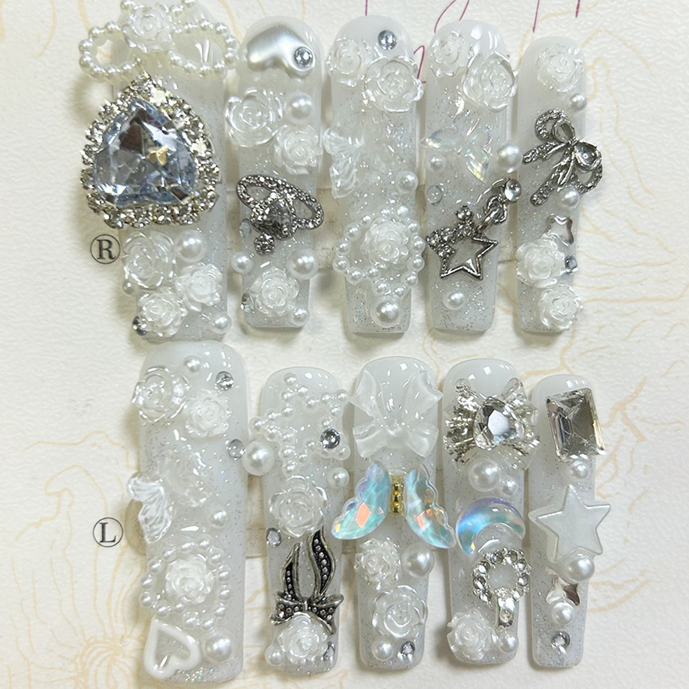 10PCS Cute Jirai Kei White Han – обзор и цена Nail Art Love
