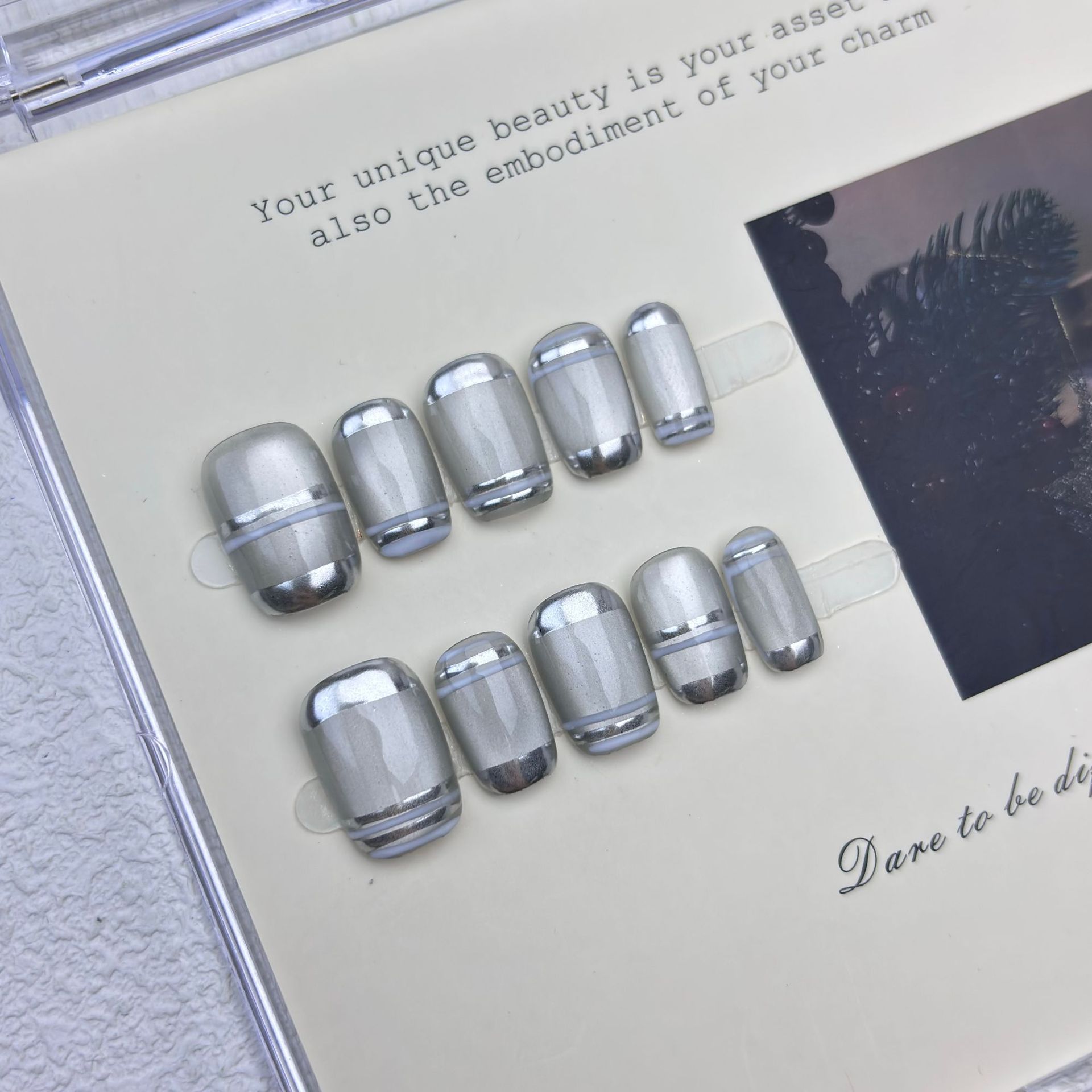 10pcs Aurora Chrome Press on N – обзор и цена Nail Art Eye Cat