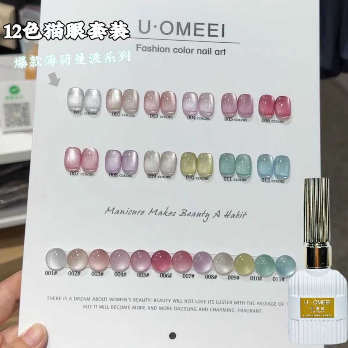 U·OMEEI 12 Colors 6 Colors Mis – обзор и цена Nail Art Eye Cat