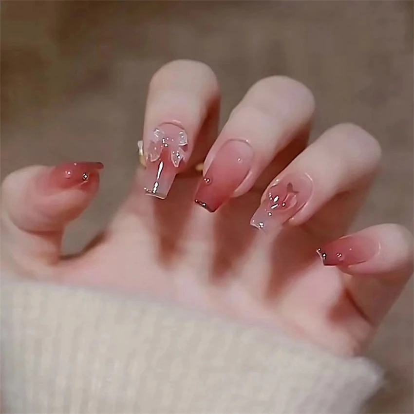 24Pcs/Set Fake Nails Art Bow P – обзор и цена Nail Art Love