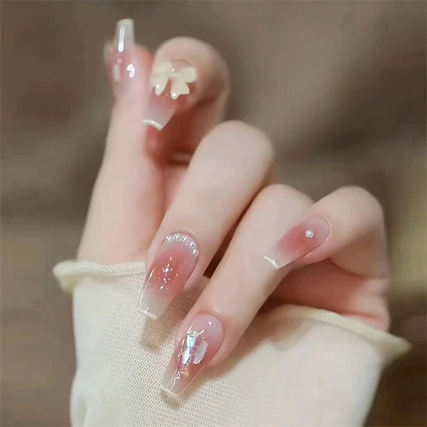24Pcs/Set Fake Nails Art Bow P – обзор и цена Nail Art Love