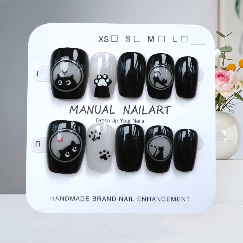 10Pcs Cute Cartoon Black Cat a – обзор и цена Nail Art Eye Cat