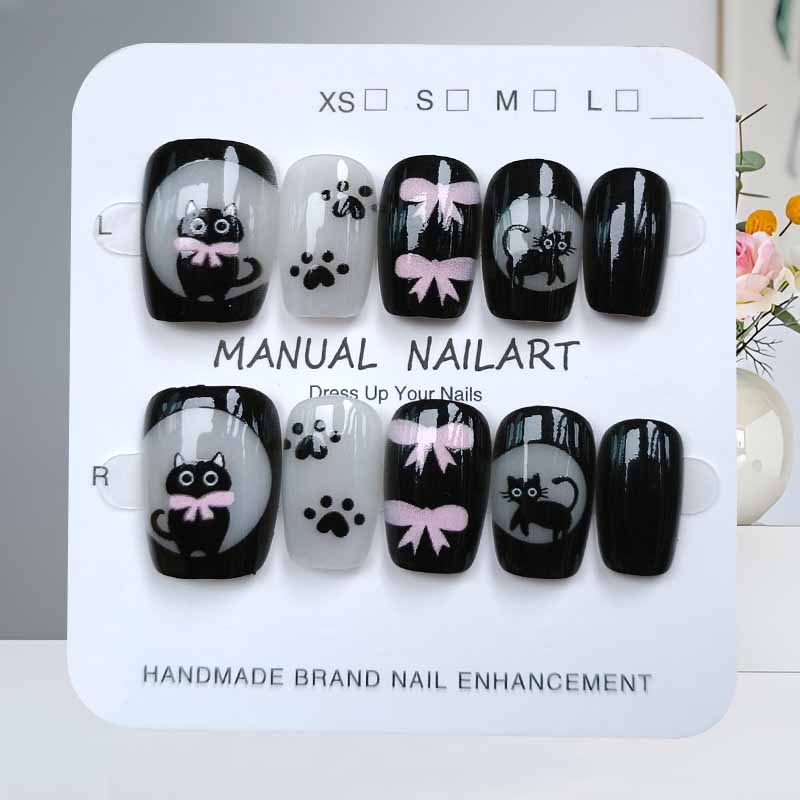 10Pcs Cute Cartoon Black Cat a – обзор и цена Nail Art Eye Cat