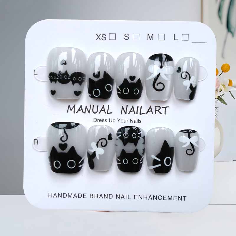 10Pcs Cute Cartoon Black Cat a – обзор и цена Nail Art Eye Cat