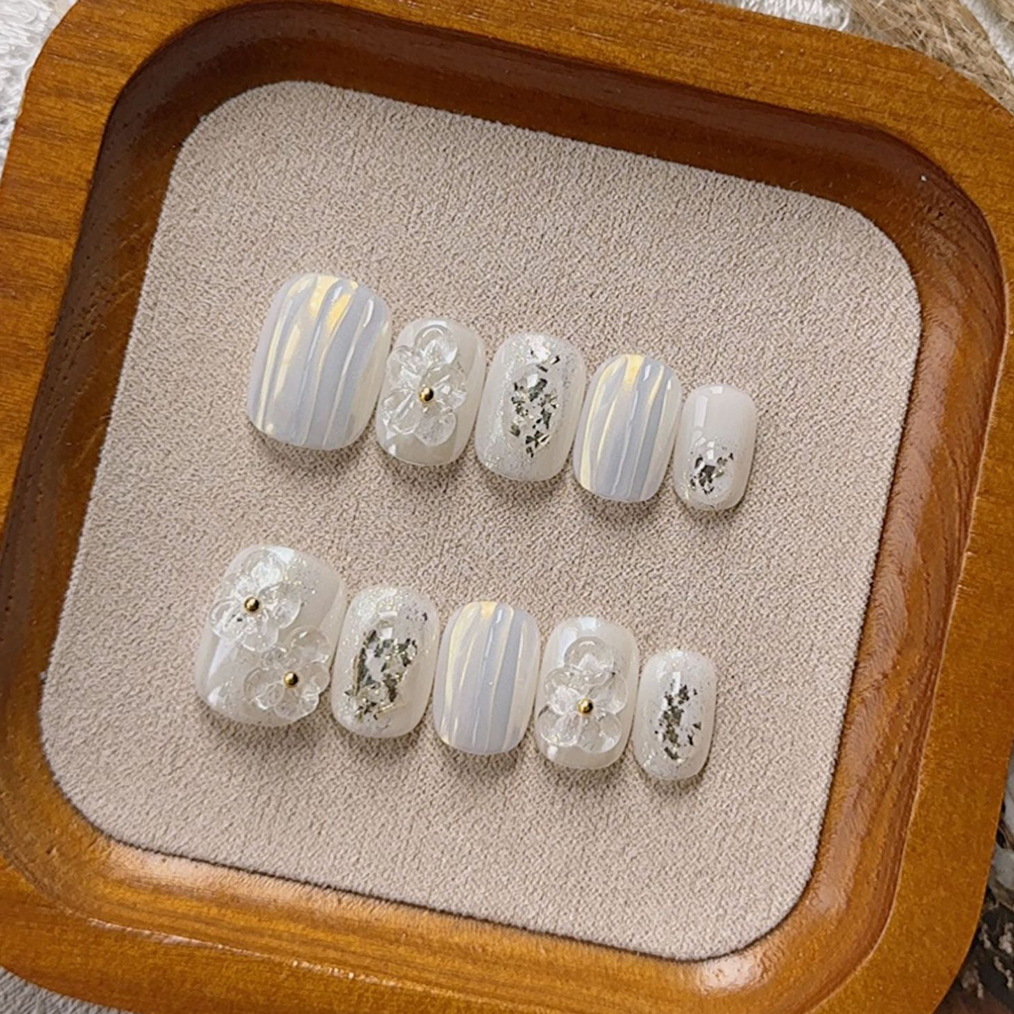 10Pcs Cat Eye French Short Alm – обзор и цена Nail Art Cat Eye Simple