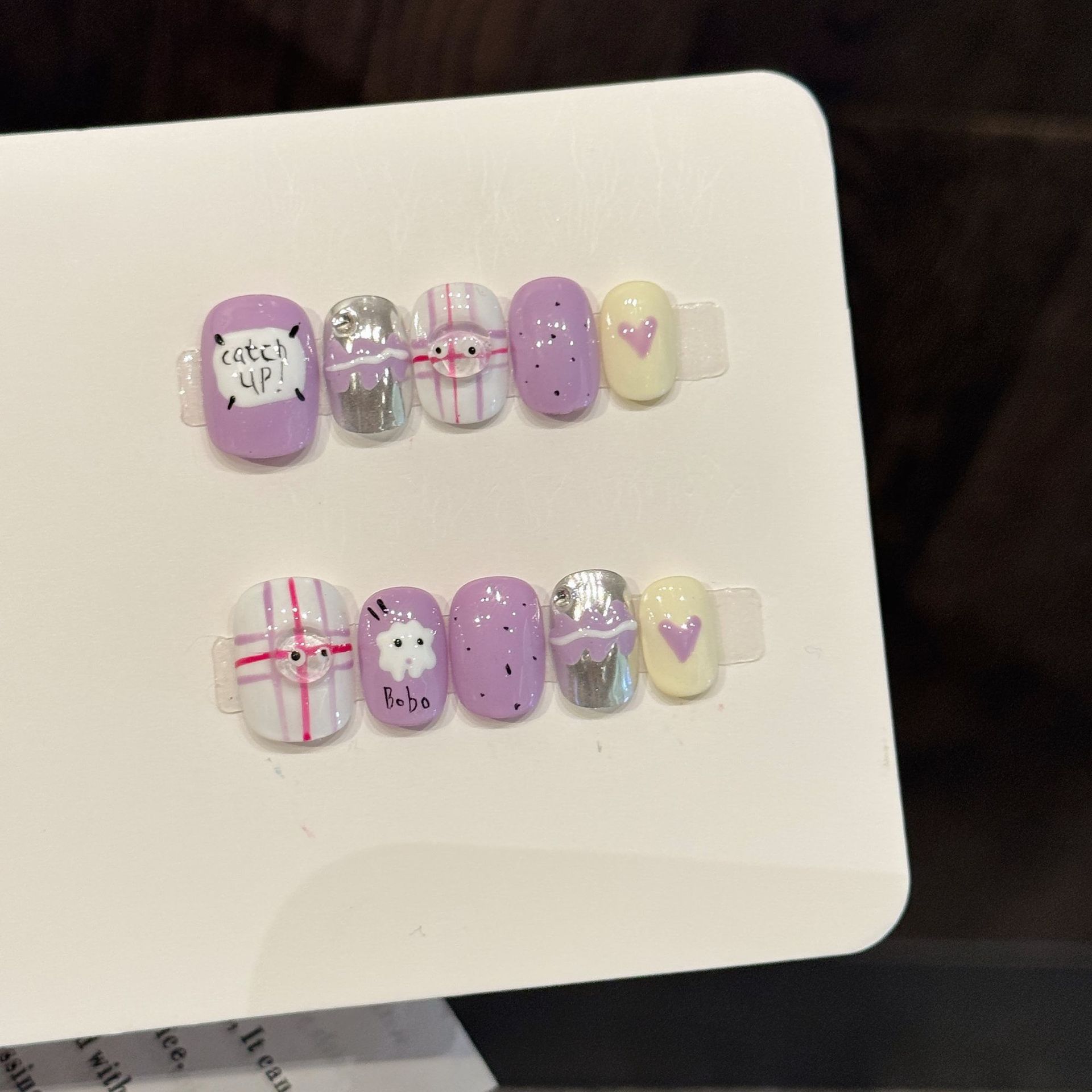 10pcs Handmade Pressed Short R – обзор и цена Nail Art Love