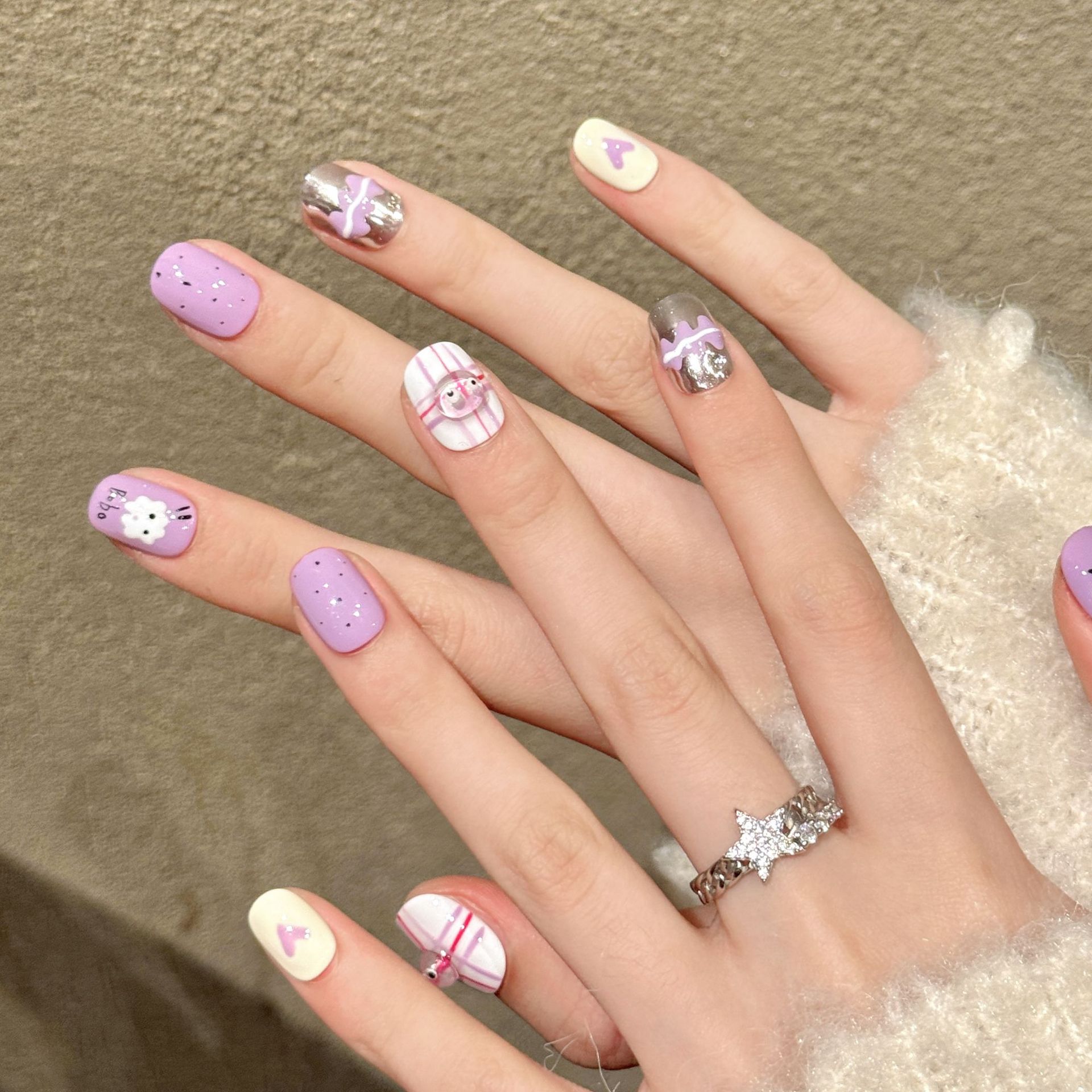10pcs Handmade Pressed Short R – обзор и цена Nail Art Love