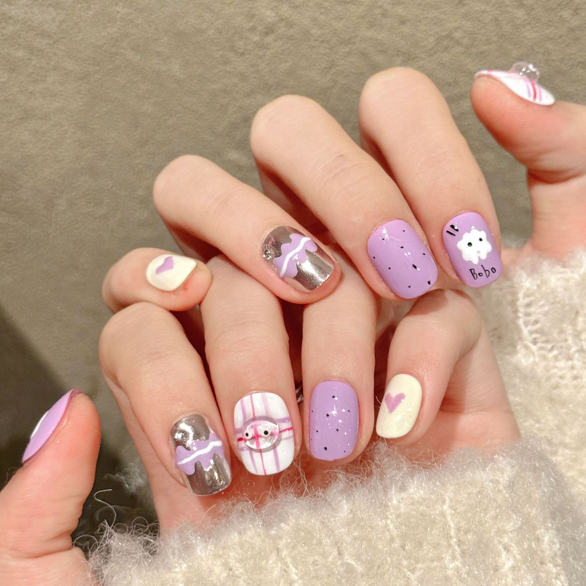 10pcs Handmade Pressed Short R – обзор и цена Nail Art Love