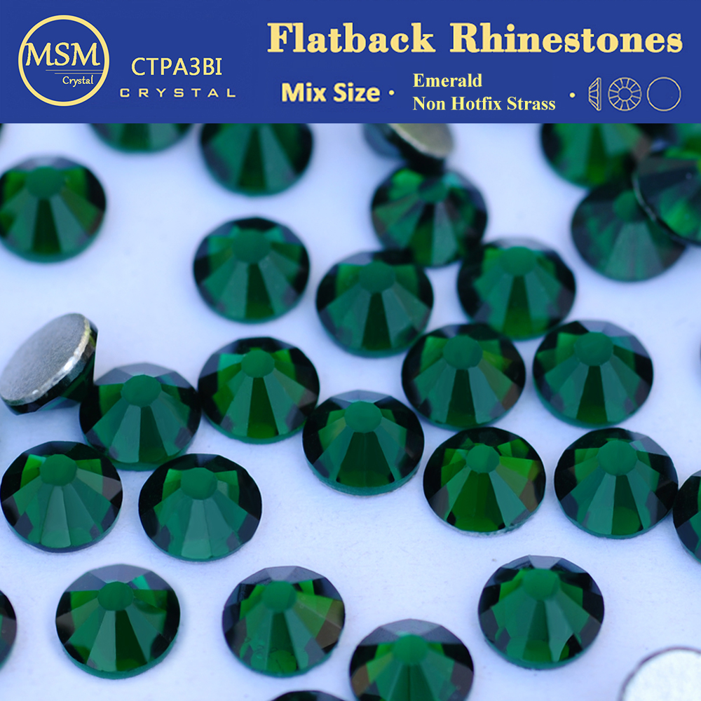 Emerald Green Crystal Flat Bac – обзор и цена Nail Art Emerald Green